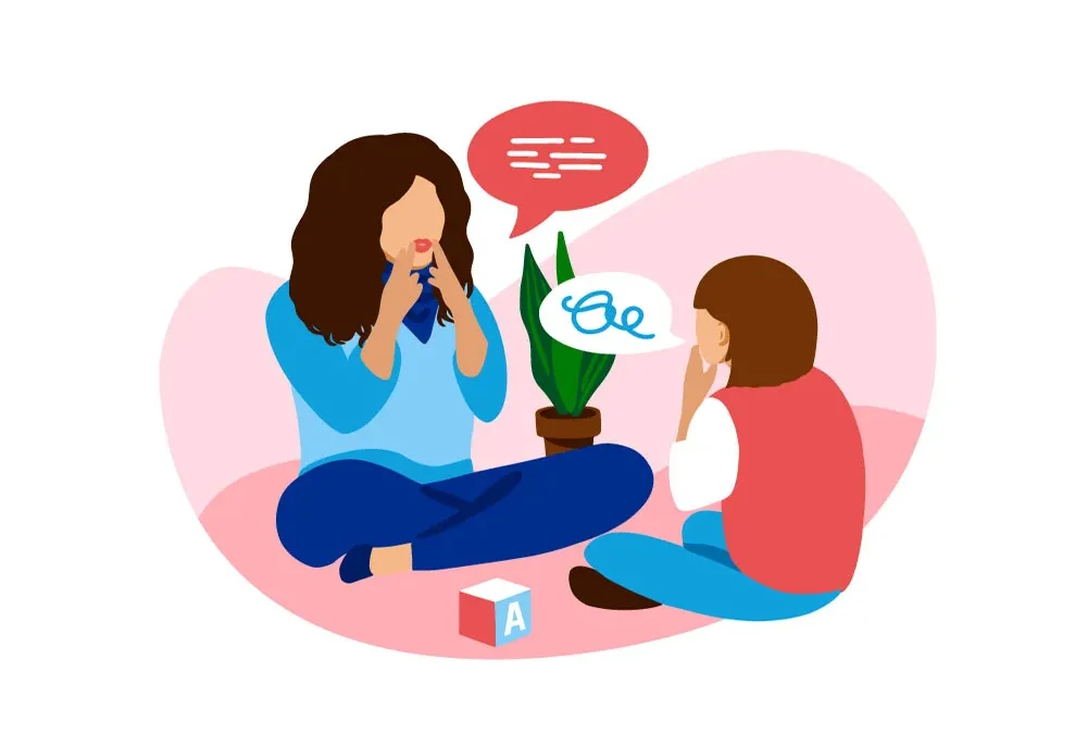 Consulta con niña para mejorar su dicción